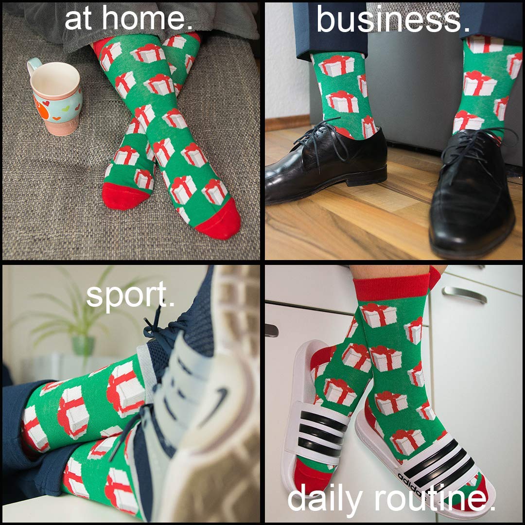 TwoSocks - Calze di Babbo Natale da uomo e da donna, divertenti, in cotone, taglia unica