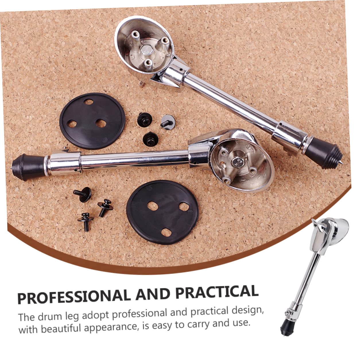 NULYLU Bass Drum Legs Replacement 2 Pack Drum Stand Parts Wear-resistant Plating and Skid-resistant Base