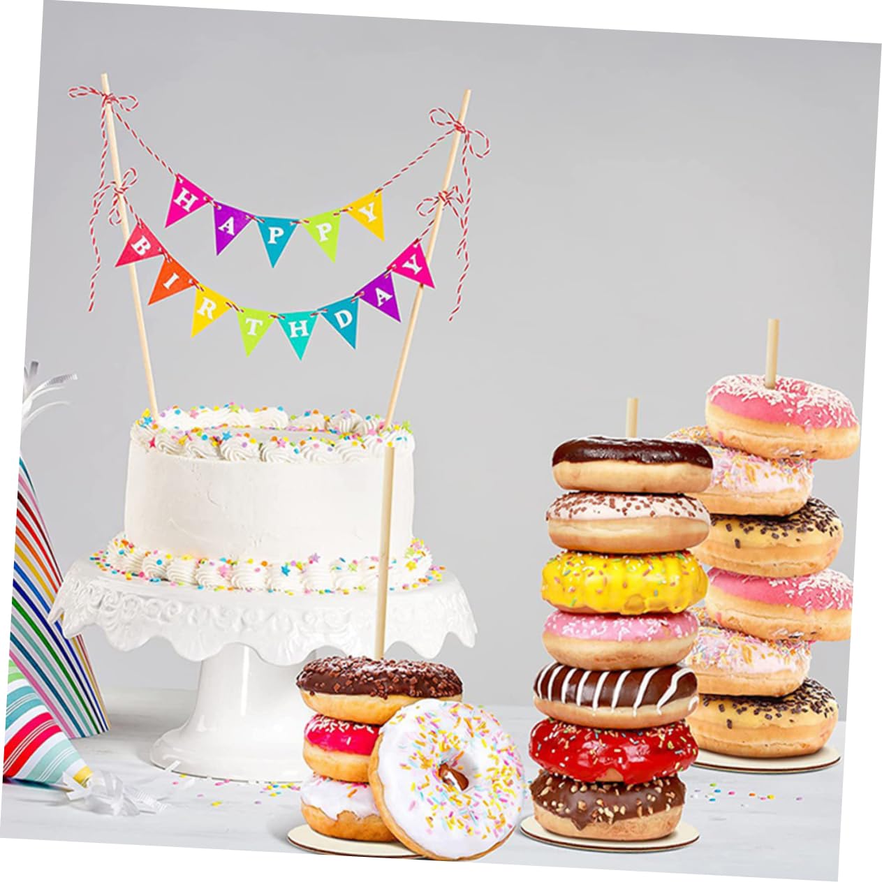 Abaodam 8piezas Soporte De Donuts Para Eventos Estante Reutilizable Para Dulces y Rosquillas Decoración Para Bodas y Fiestas Diseño Elegante y Resistente