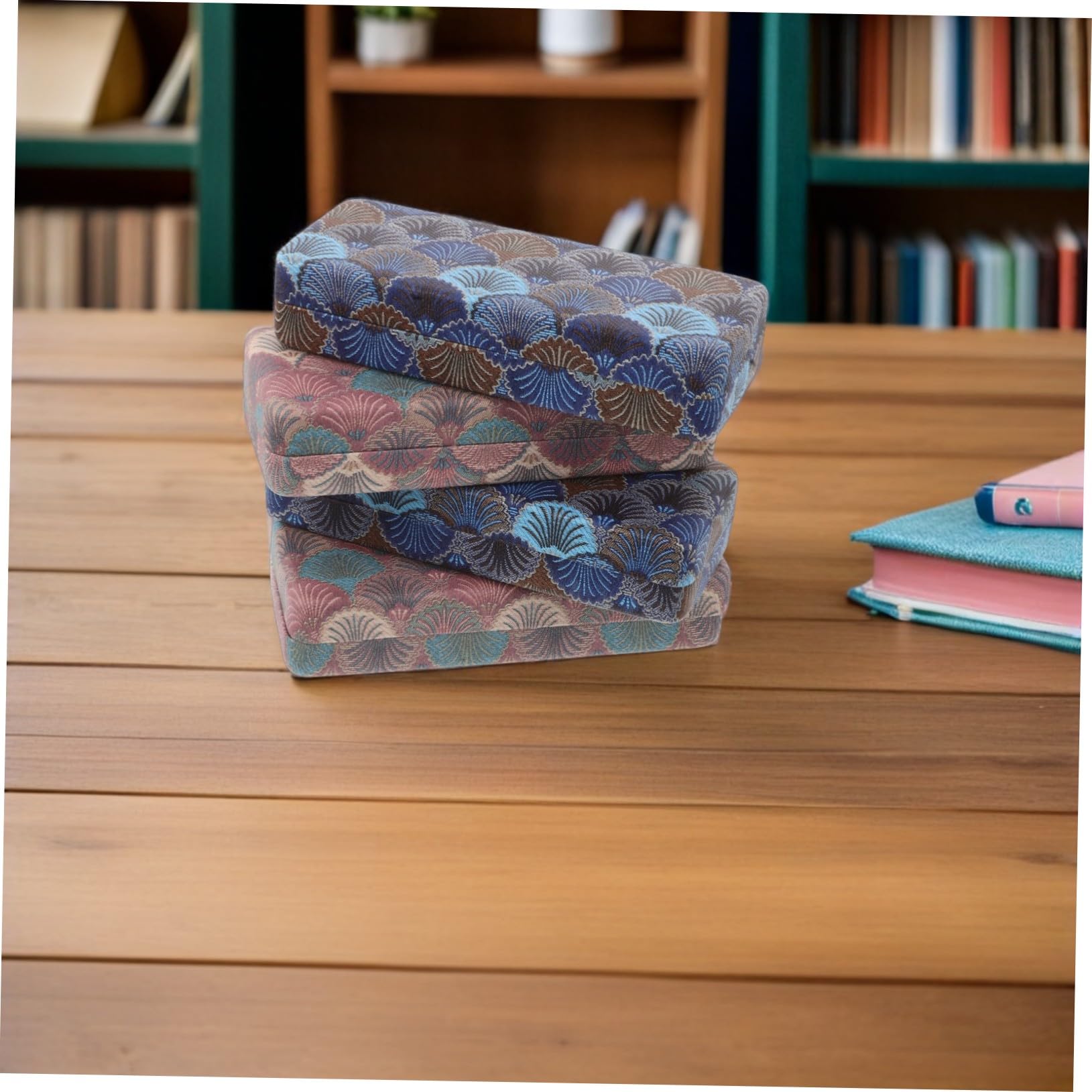 4pezzi Custodia Rigida Per Metallo Compatta e Portatile Per Sole Motivo Quadri Elegante e Resistente