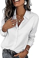 Vista 29 de Zeagoo Camisas con botones para mujer elegantes con estampado floral de manga larga blusa casual de negocios tops de trabajo