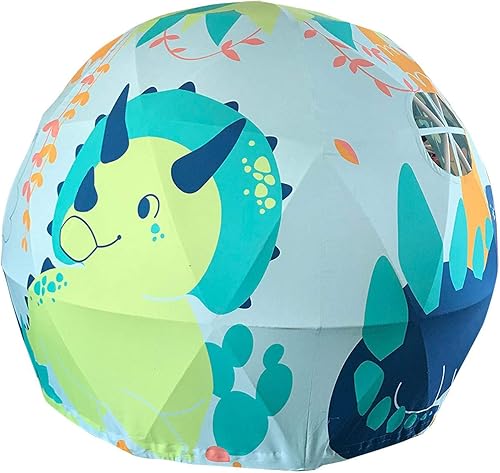 SC Geodome Playhouse - Tienda de campaña para niños y niñas, diseño de dinosaurio, espacio imaginario y esfera de 63 x 55 pulgadas