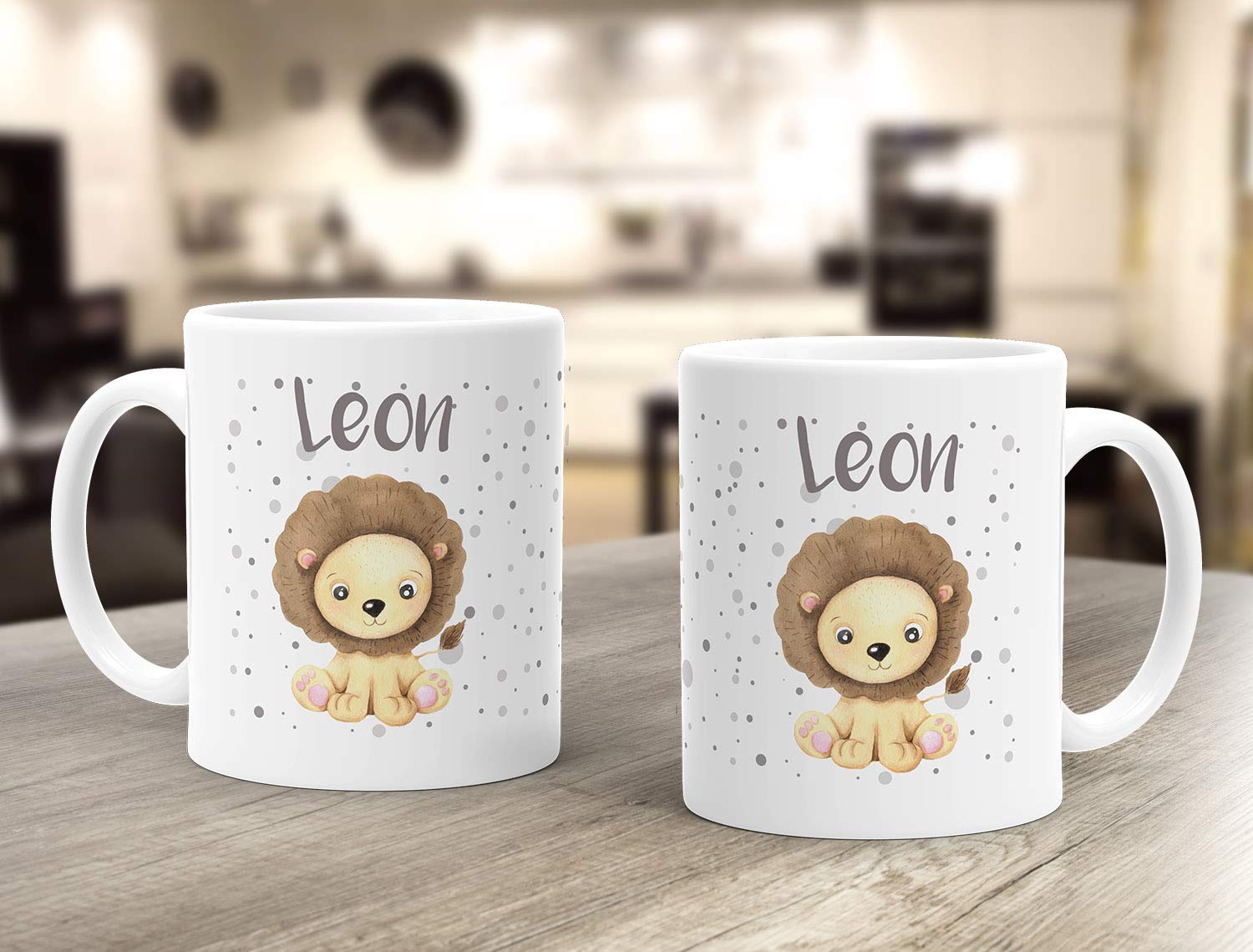 Personalisiert Kinderbecher Mit Löwen-Motiv – Kunststoff, 320 Ml, Mit Namen, In Deutschland Bedruckt