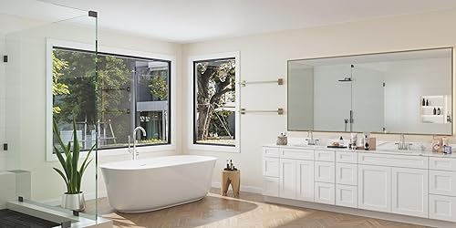 Miniatura 7 de ROOMTEC Armario de baño, tocador de baño independiente de 48 pulgadas con 6 cajones y 2 puertas, cierre suave, deslizadores de cajones de cierre