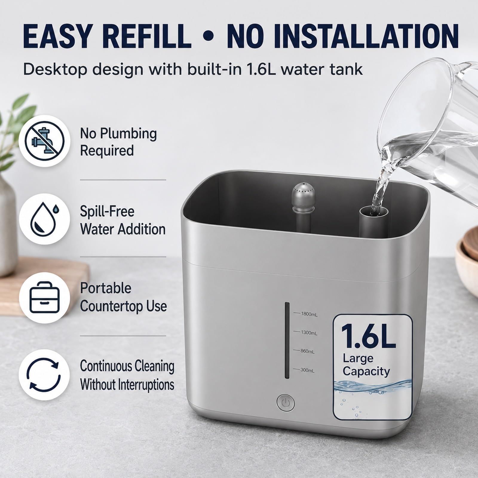 Lavabicchieri E Lavatazze Elettrico, Lavabottiglie Automatico Da Banco Con Serbatoio Da 1,6 L, Getti Ad Alta Pressione per Tazze Con Diametro Di 3-10 Cm, Pulitore Portatile per Bottiglie