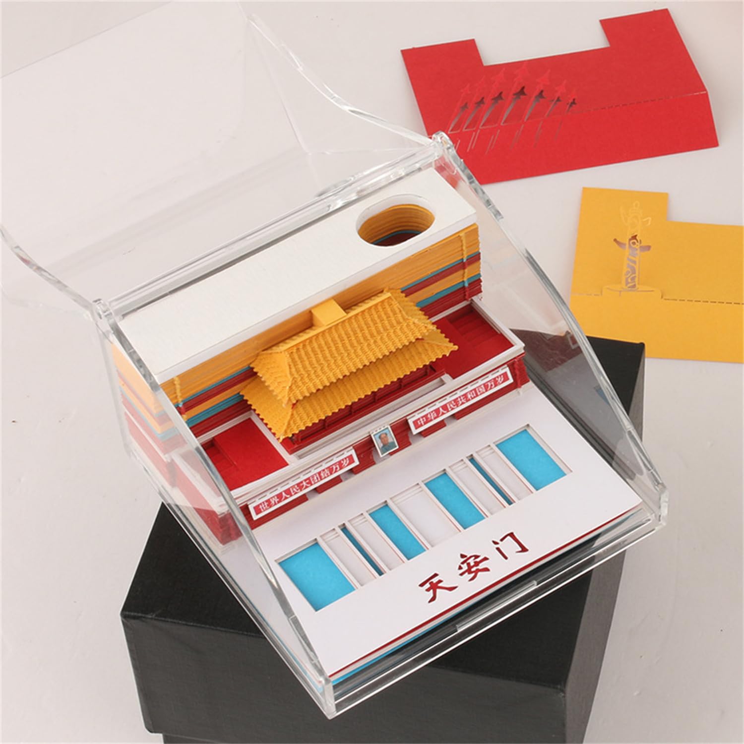 Karteczki samoprzylepne 3D, notatniki Tian'anmen, 170 arkuszy notatników, artystyczny notatnik 3D, dla dziecka, ukochanej osoby, przyjaciół, żony, studentów (Tian'anmen)