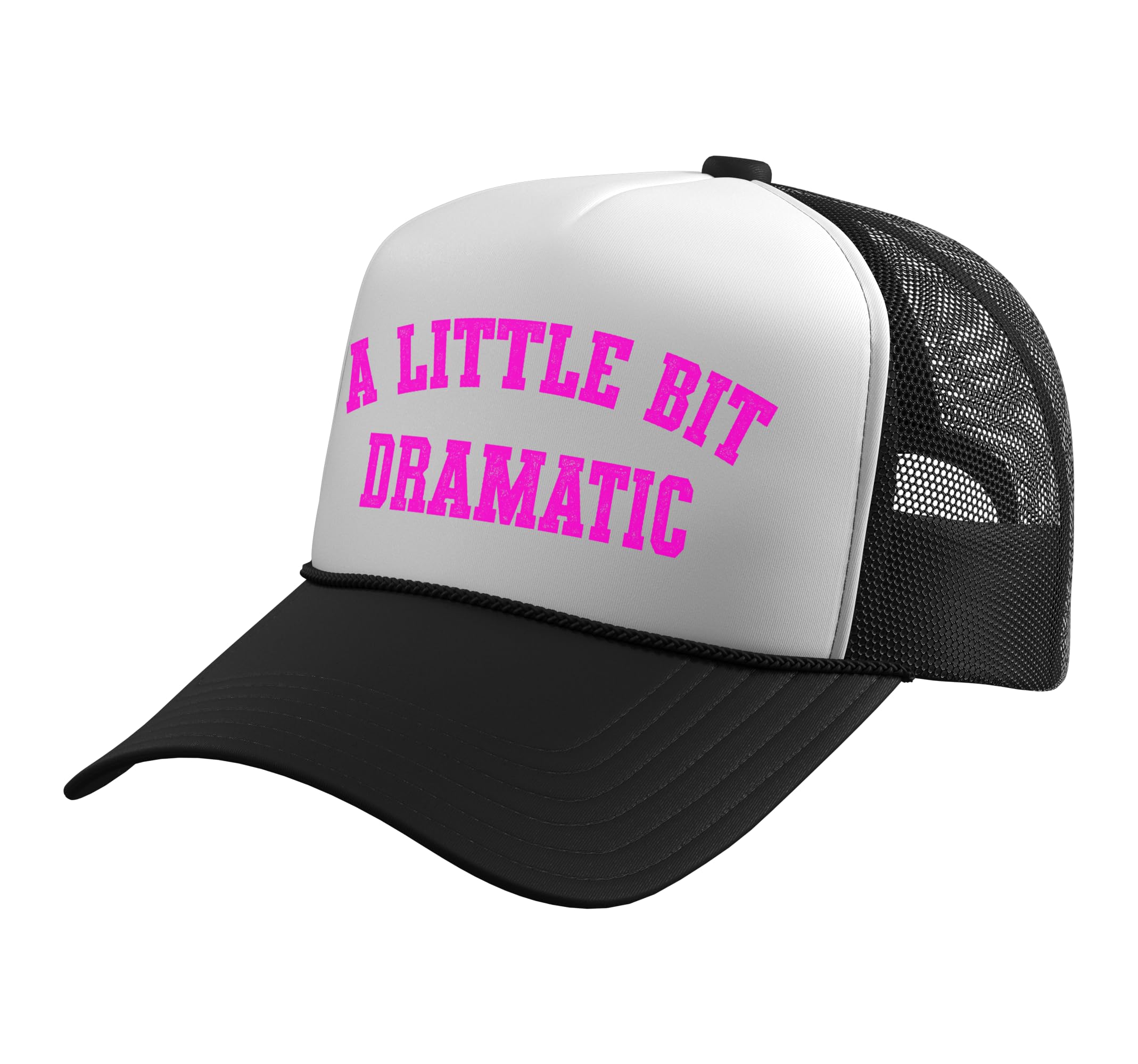 Retro A Little Bit Dramatic Drama Queen Sarcasm Funny Gag Trucker Hat with Adjustable Mesh Back