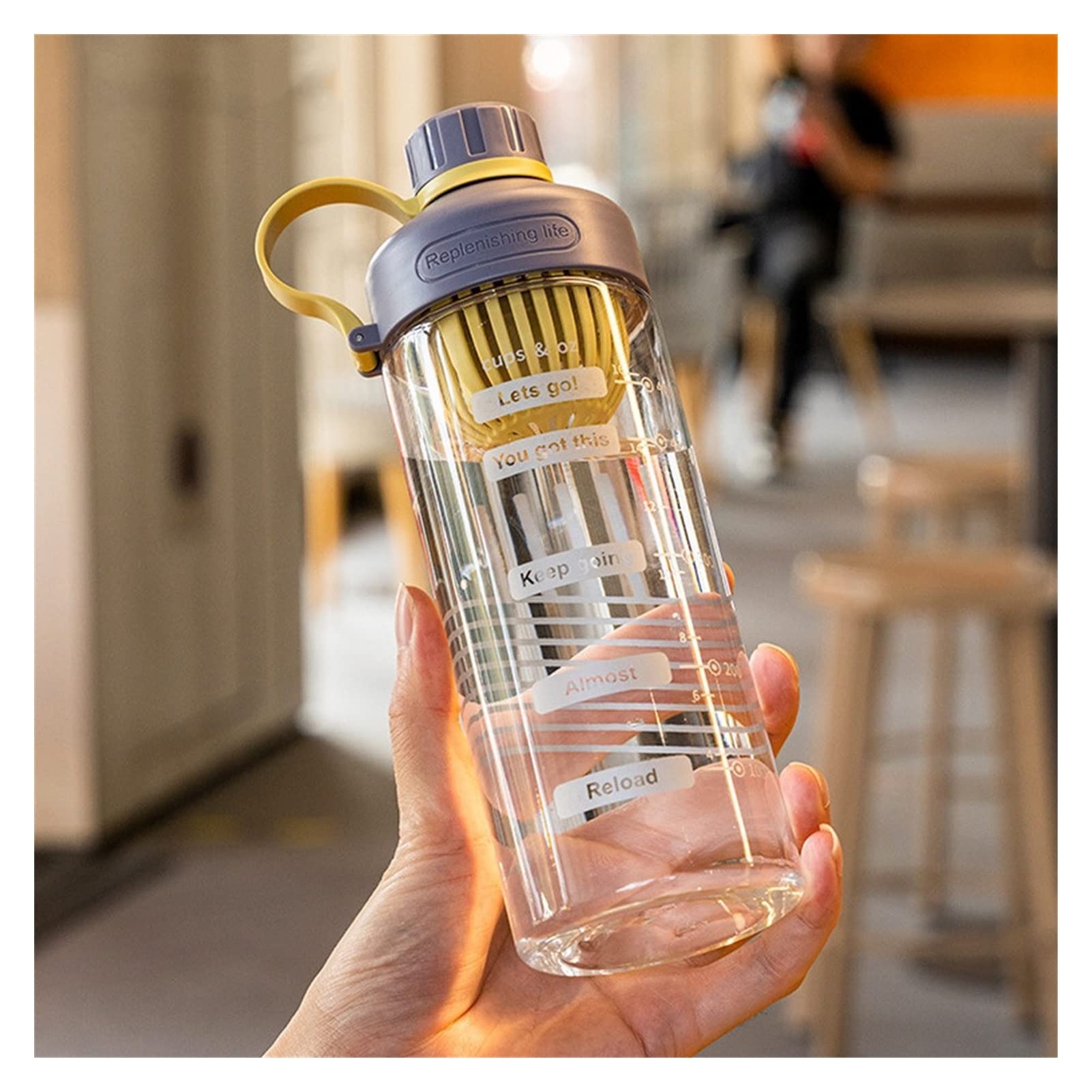 MRKU Bottiglia d'Acqua in plastica per Bere, Portatile, per Sport, tè, caffè, Utensili da Cucina, Bottiglia d'Acqua a Prova di perdite per la Scuola