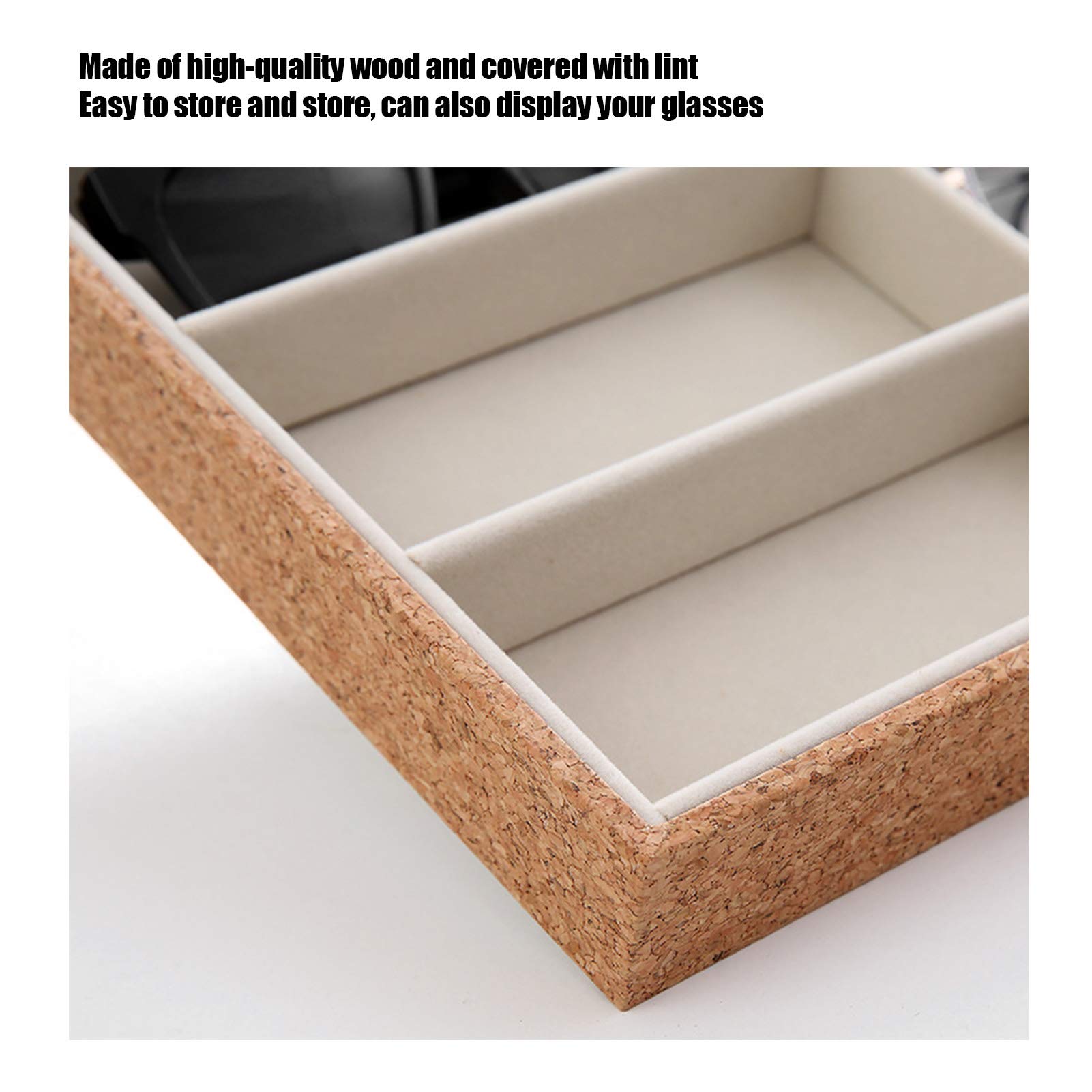 Scatola Porta Occhiali Da Sole Con 10 Griglie - Espositore In MDF 36x32 Cm - Organizer Per Vetrine E Cassetti