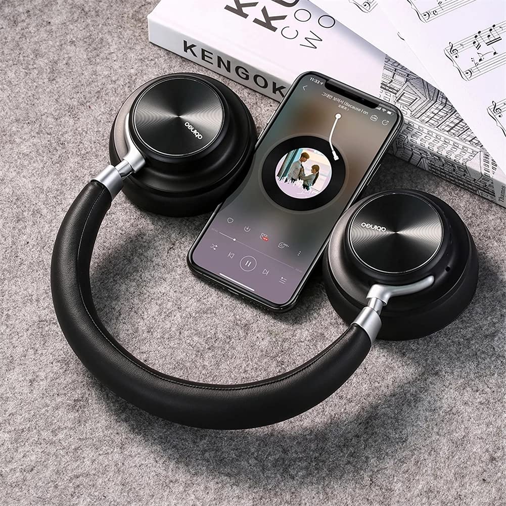Cuffie Bluetooth Wireless sopra Ear Bluetooth, Rumori Attivi Ibridi Annullamento delle Cuffie, Comode Tazze Dell'orecchio, per PC Tablet Home Office Online,Nero