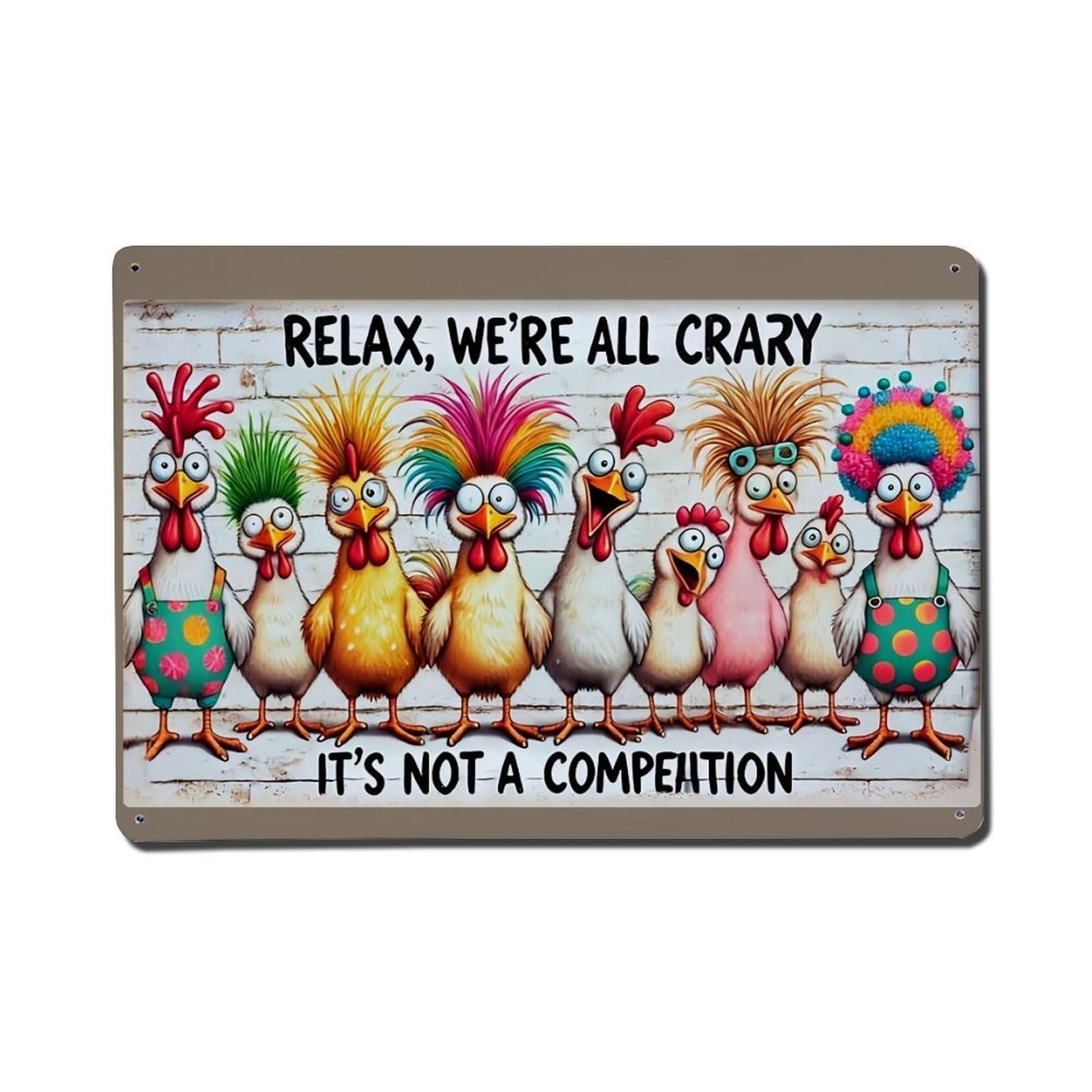Nestemfo Vintage Relax We Are All Crazy Tin Sign Metal Sign, Living Room,Bar, Home, Bedroom Wall Decor,Retro Metal Poster 8X12 Inches