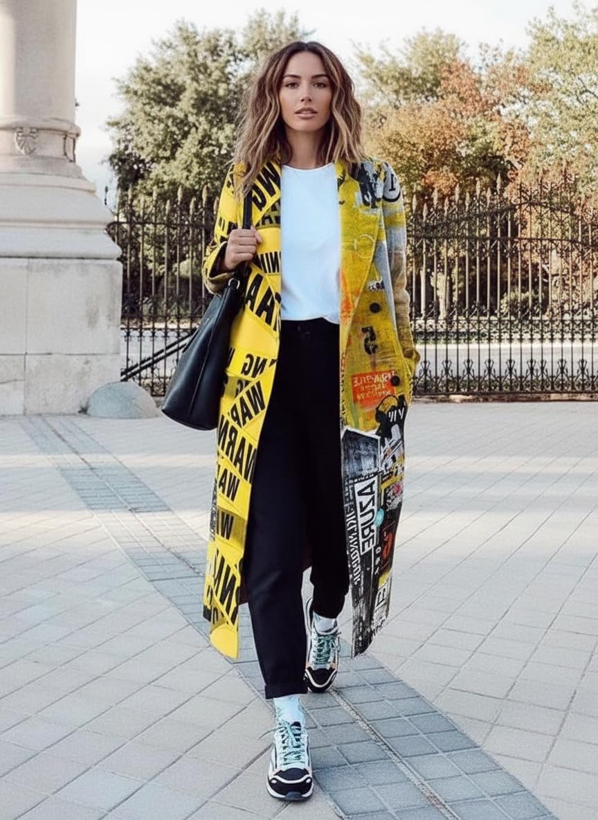 TIAFORD Women's Winter Lapel Wool Blend Trench Pea Coat Casual Single Breasted Oversized Warm Overcoat Jacket with Pockets