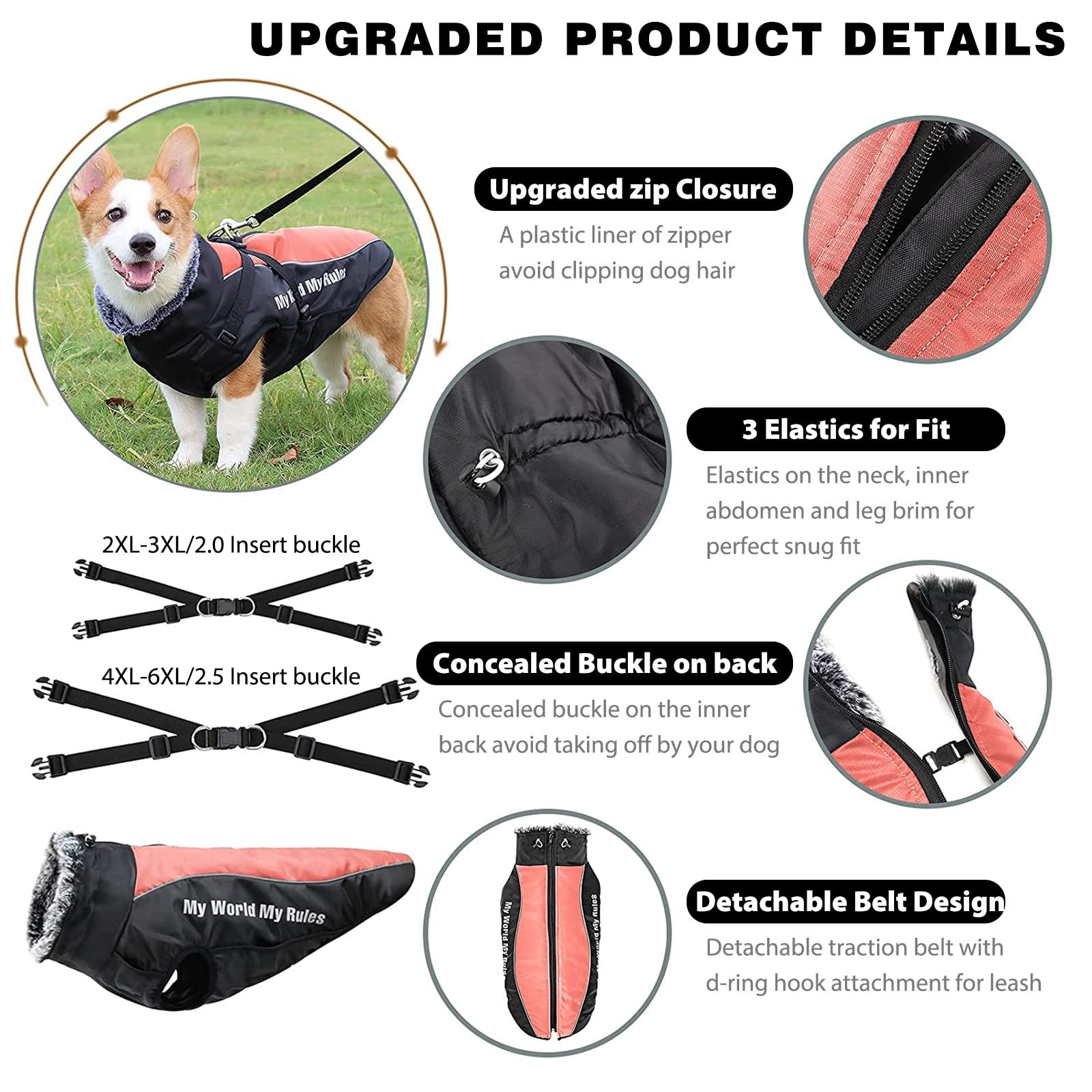 PETCUTE Winterjas voor honden, waterdicht, jas voor kleine honden, jas