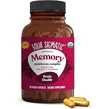 Four Sigmatic Memory Capsules | Reduce Brain Fog & Improve Memory | Nootropic Supplement for Brain Support with Cordyceps Mushroom, Gotu Kola, Turmeric, Ashwagandha & Folate | 30 Servings