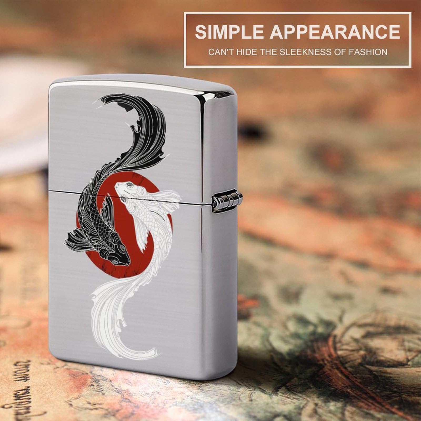 Amazon.co.jp: ジッポライターカバー 和柄 和風 金魚 鯉柄 Zippo兼用 
