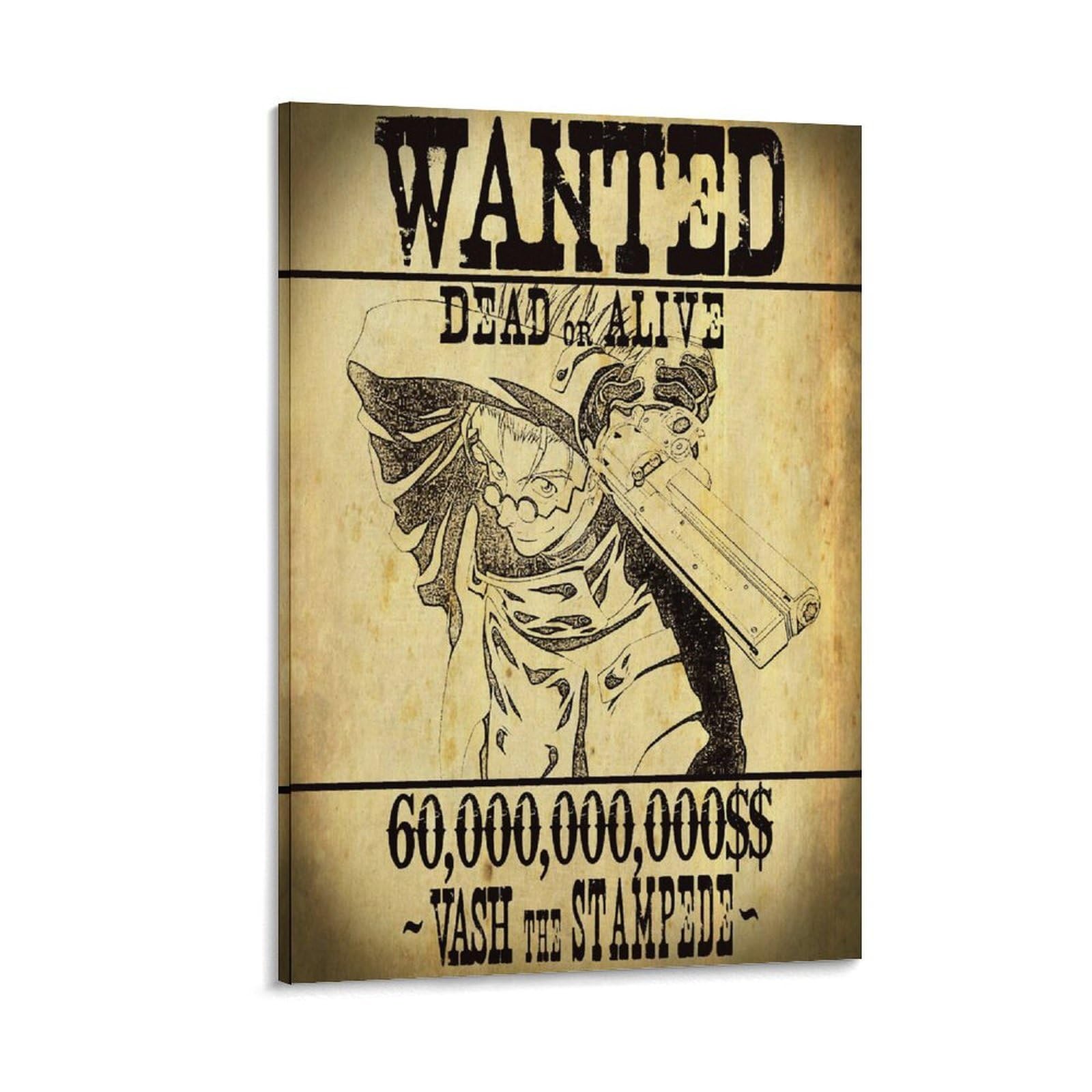 Amazon.com: Vash The Stampede Wanted Poster Trigun Painting On