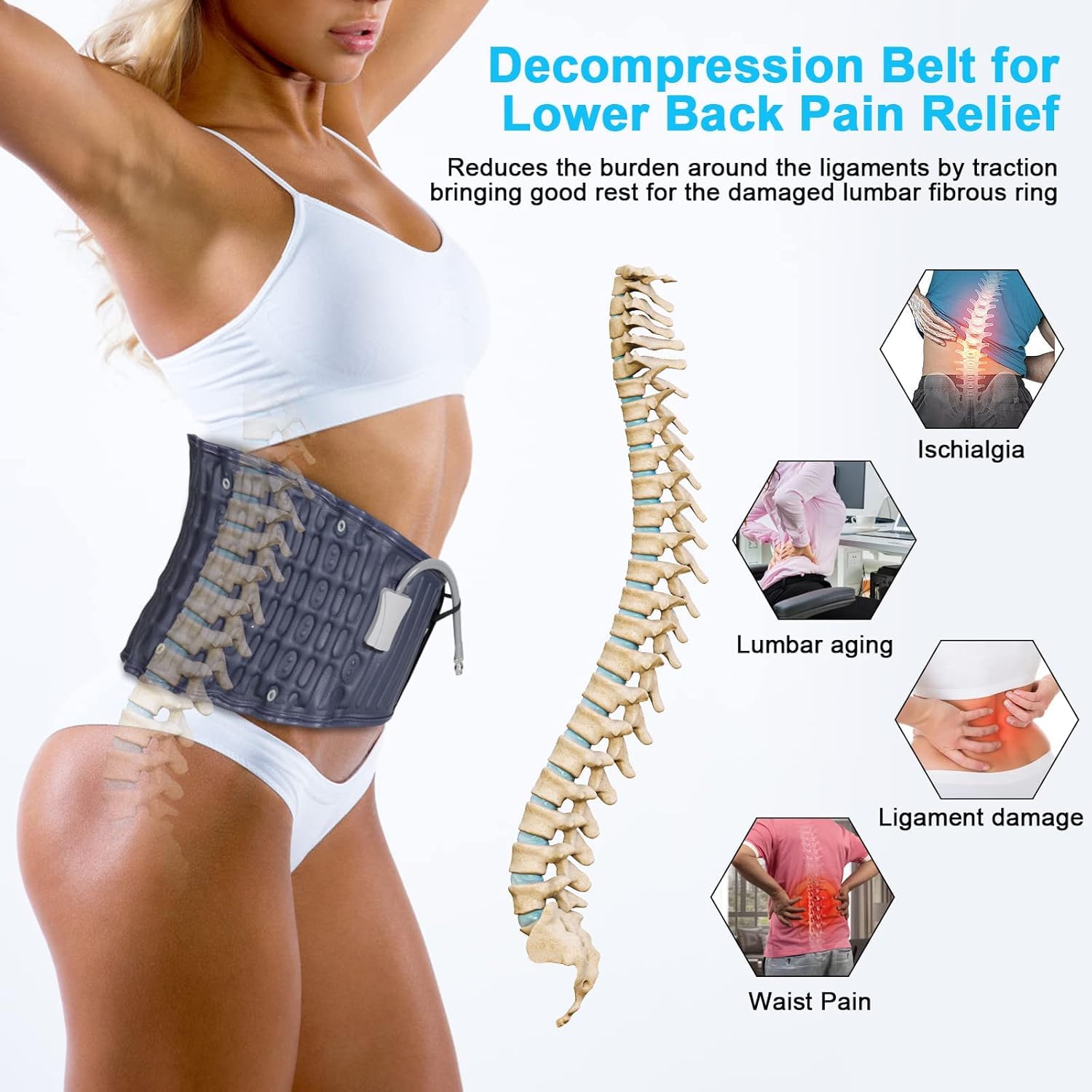 HEYOUTH Lumbara pas dekompresyjny pas lędźwiowy