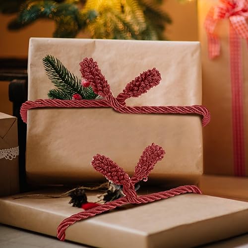 Miniatura 49 de Guirnalda de Navidad de 20 pulgadas, lazos decorativos de Navidad para barandilla, lazos giratorios reutilizables y flexibles para Navidad