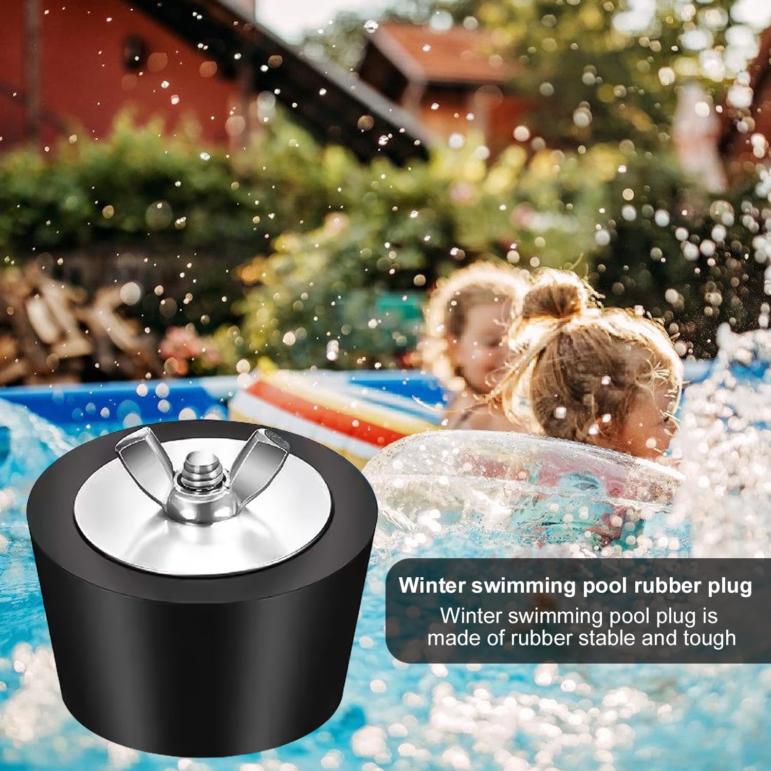 Bouchons D'Hivernage Piscine 38mm - 2 Pièces | Caoutchouc Avec Vis Papillon Inox | Protection Hiver Pour Tuyaux