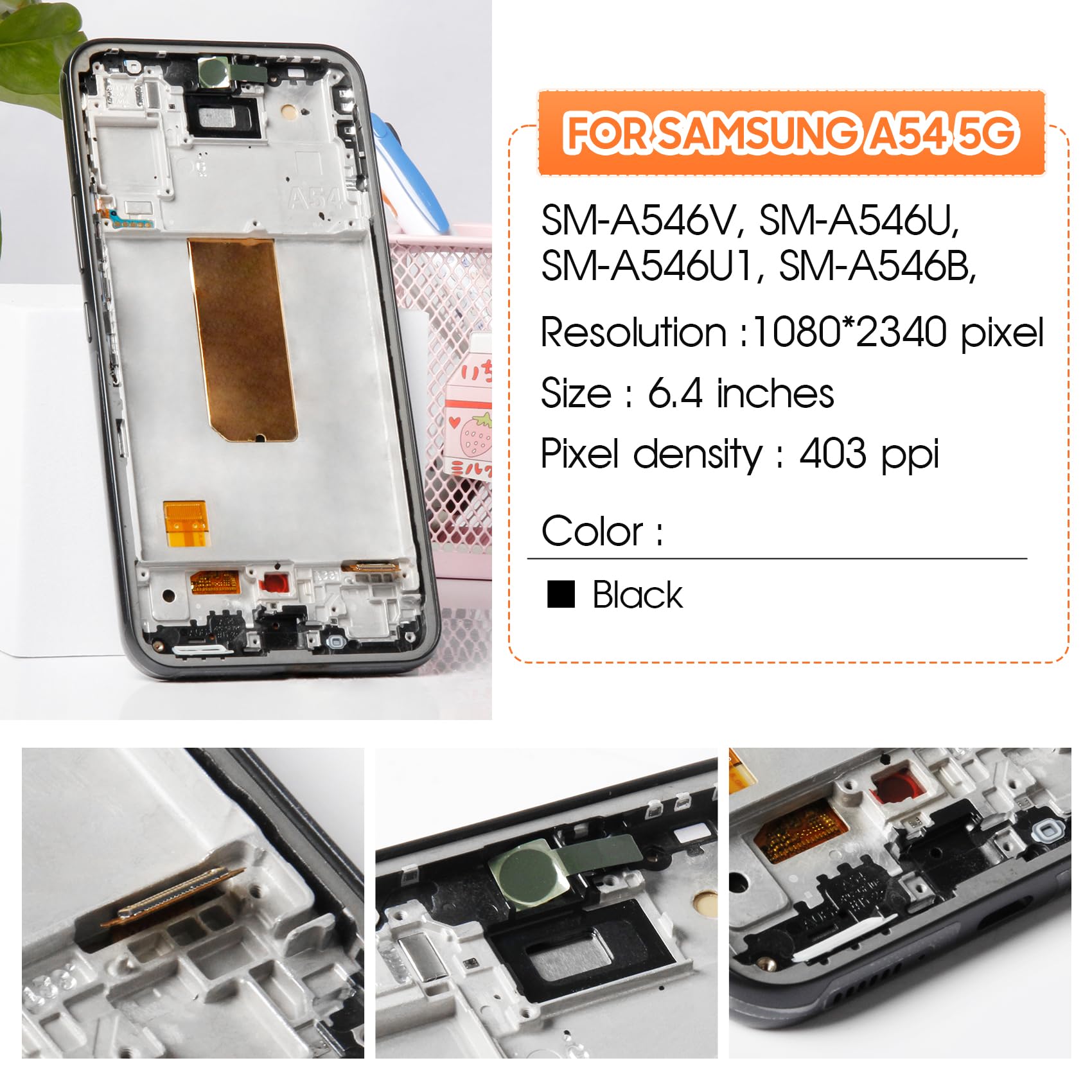 Amazon.com: AMOLED LCD for Samsung Galaxy A54 5G Screen