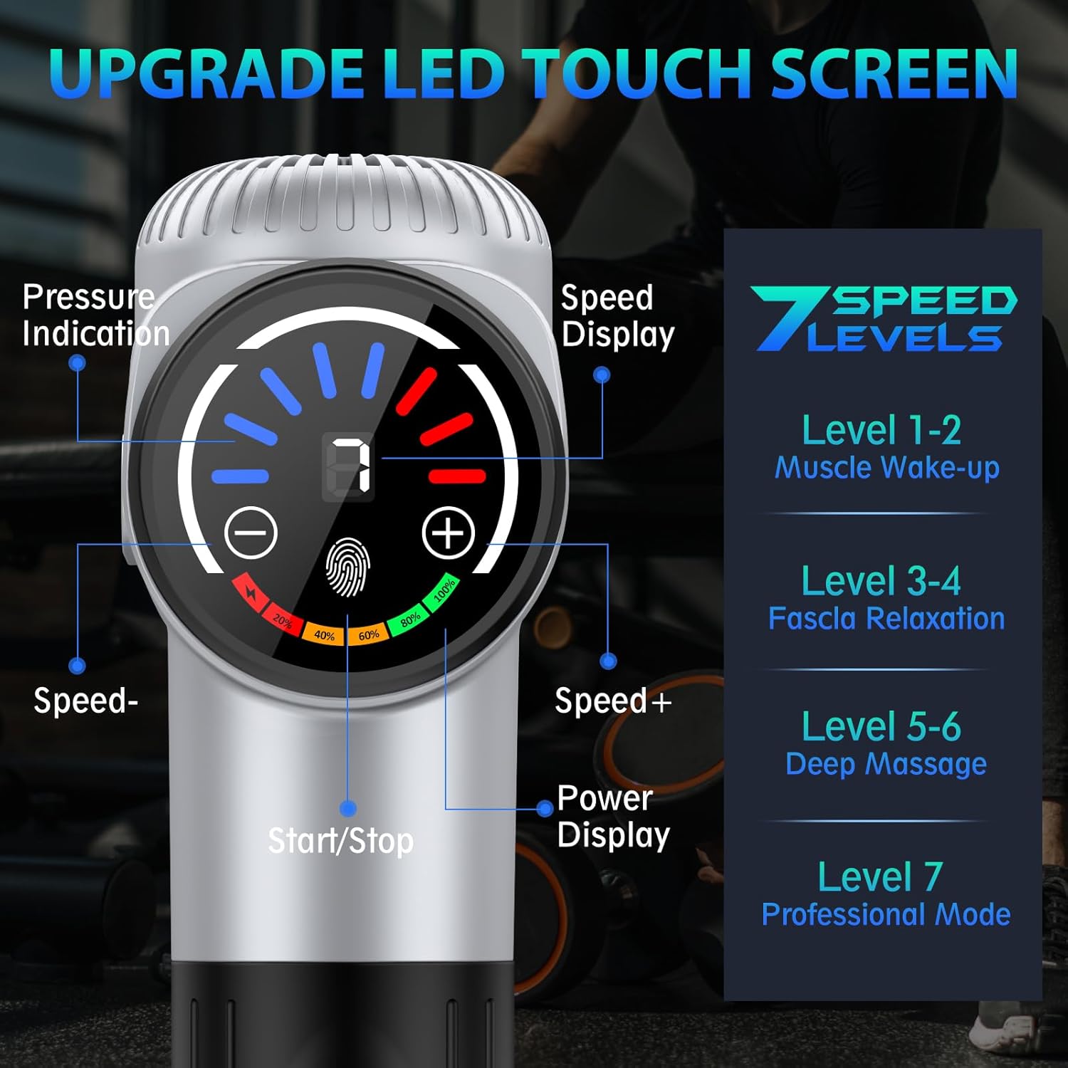 TOLOCO Massage Gun, Deep Tissue Back Massager for Athletes with 10 Massage Heads, Electric Muscle Percussion Massager for Any Pain Relief, FSA and HSA Eligible, Gifts for... 11 TOLOCO Massage Gun, Deep Tissue Back Massager for Athletes with 10 Massage Heads, Electric Muscle Percussion Massager for Any Pain Relief, FSA and HSA Eligible, Gifts for... - Image 9