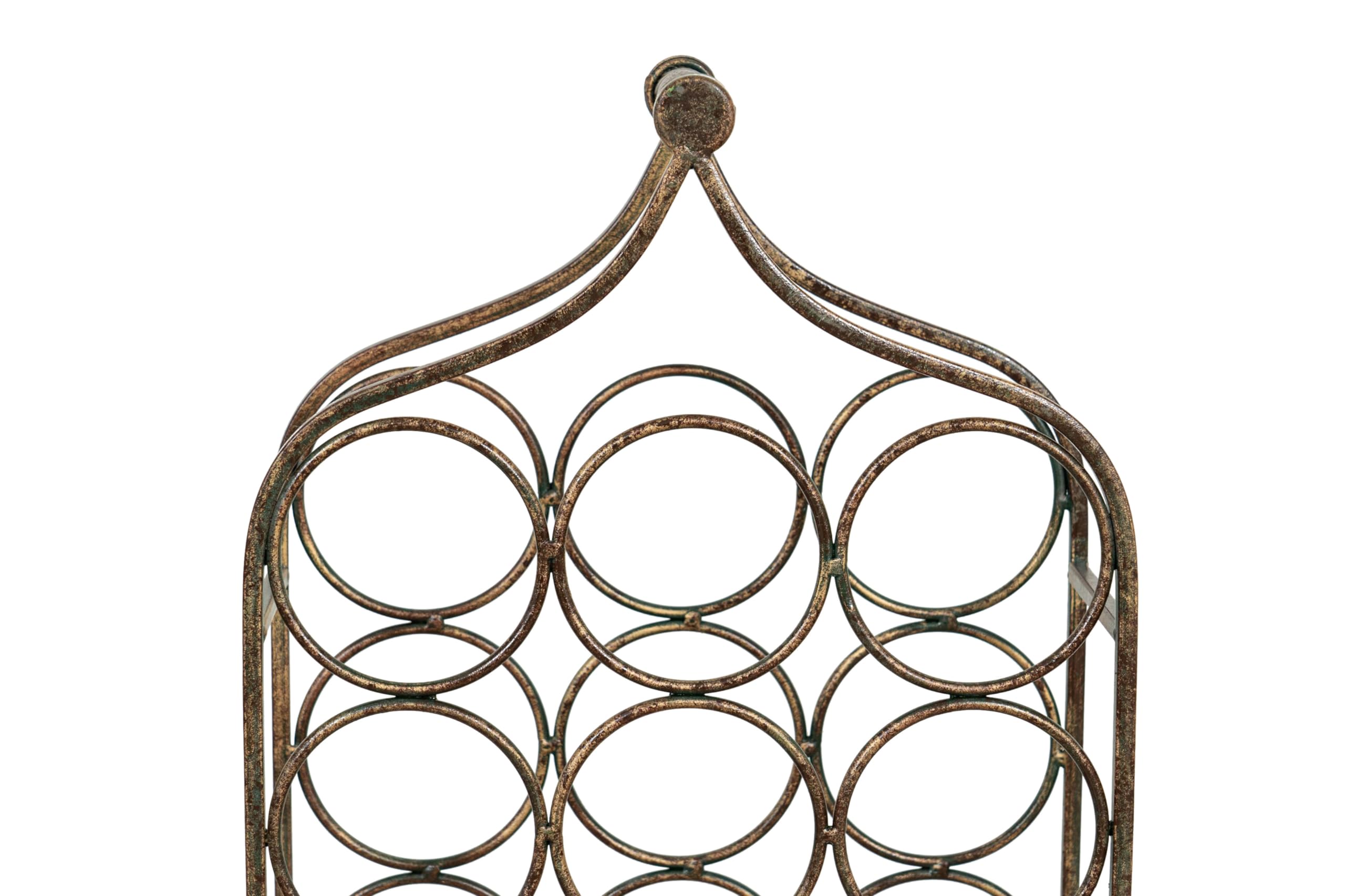 Biscottini Portabottiglie Vino in Ferro Battuto Finitura Nera anticata 36x16x106 - Porta Bottiglie Vino in Metallo - Cantinetta Vino 24 Bottiglie - Portabottiglie Cucina Bar - Portavini - Espositore