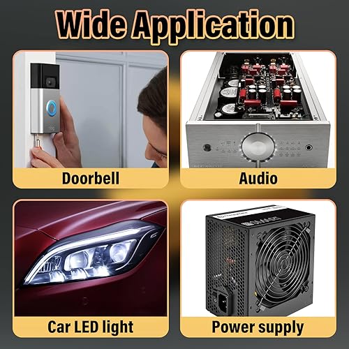 Miniatura 7 de BokWin 5 resistencias enrolladas de 100 W, 2 ohmios y 5 %, resistencia de carcasa de aluminio, resistencia de igualación de carga dorada para timbre