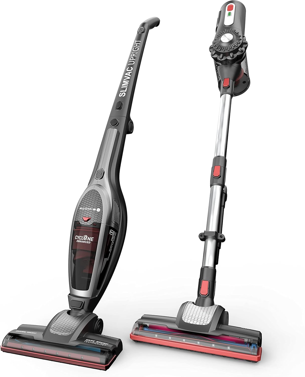 Roomie Tec Upright Cordless Vacuum Cleaner,2 in 1 Handheld Vacuum “Vincent” Bundle with Stick Vacuum Cleaner “Dylon”，Stainless Steel Filter, HEPA Filter, Designed for Floor, Carpet, and Pet Hair