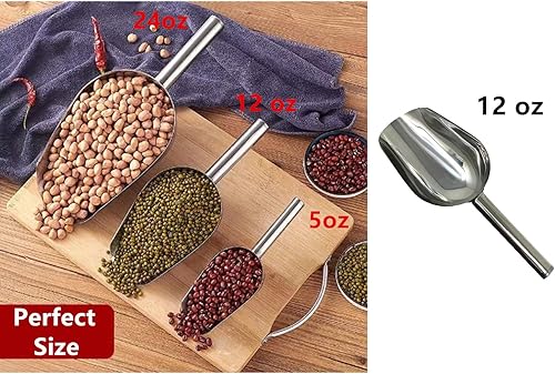 Miniatura 4 de Paquete de 4 cucharas de hielo de 12 onzas, cuchara para máquina de hielo, congelador, bar, hielo, dulces, productos secos, palomitas de maíz,