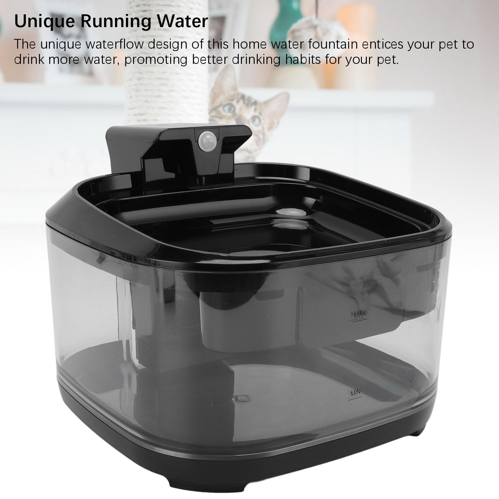 Fuente de Bebida para Gatos de 4.5l de Gran Capacidad, Fuente de Filtración de Ciclo Automático de Operación Silenciosa, Promueve el Agua Higiénica para Beber para Mascota de