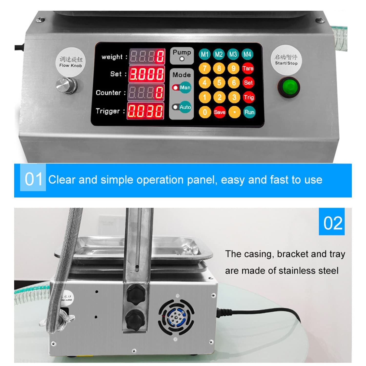 Machine de remplissage automatique de liquide, 3,2 L/min, équipement électrique pour bouteilles, idéal pour remplir l'eau, le jus, le parfum, l'huile concentrée