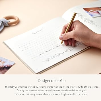 Mal Paper Pregnancy Journal - Cotton | Baby Memory Book for Expecting Mums - Luxury Pregnancy Book - Planner Pregnancy Gift for First Time Parents with Checklist Photo Section Gift Boxed