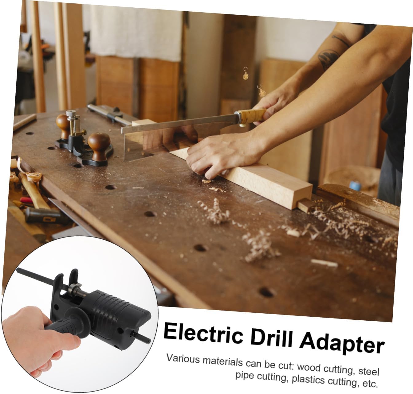Power Drill Adapter Reciprocating Attachment for Handcraft Work