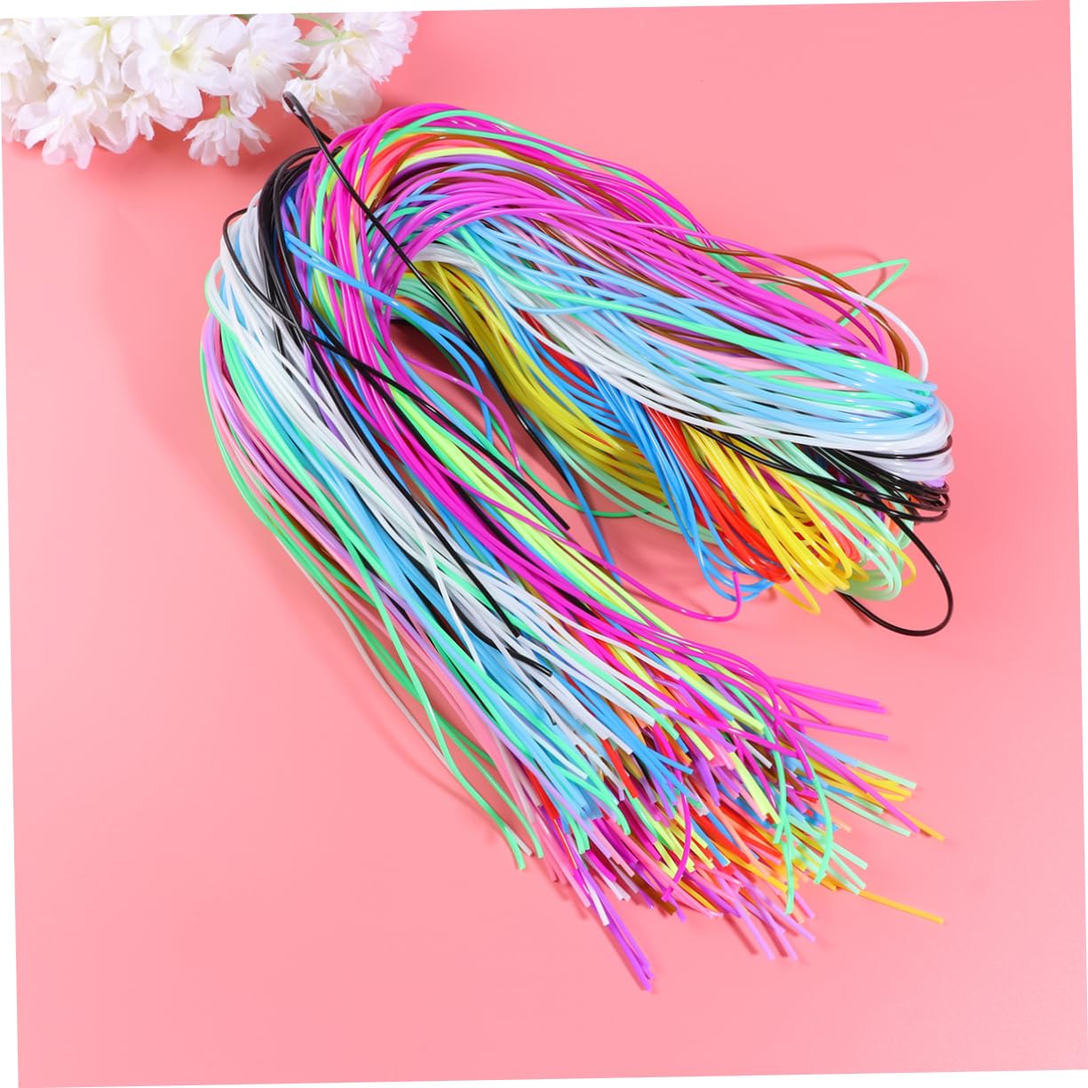 PVC Webkordel Schnur für Ketten 2 Beutel mit 400 Stück 20 Farben 1,8mm für Armbänder Schlüsselanhänger Basteln und Knoten Zufällige Farbe