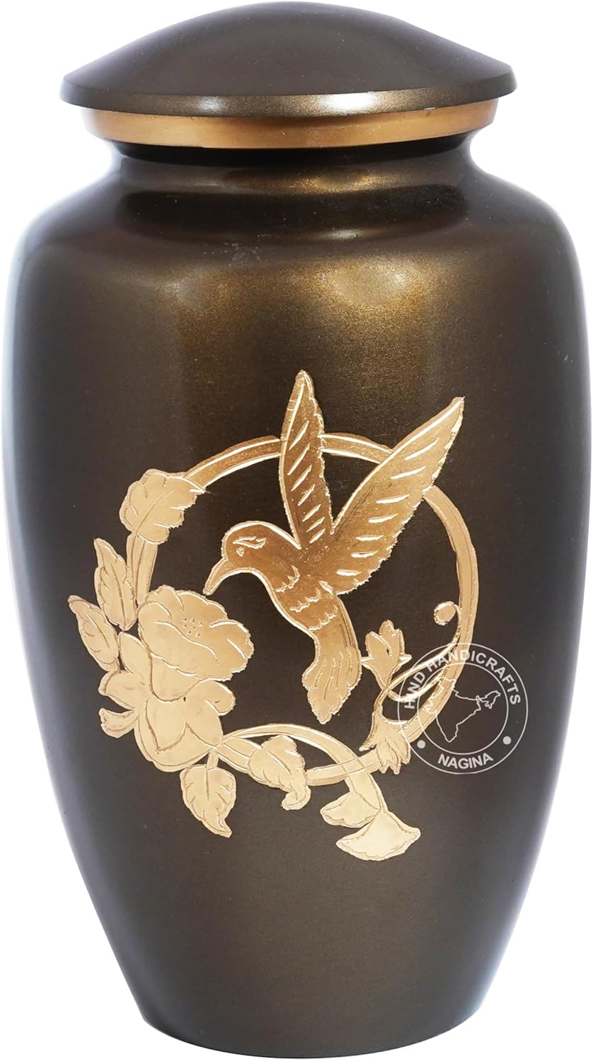 Tree of Life Engraved Cremation Urn for Human Ashes Adult - Handcrafted Funeral Urn for Ashes - Large - 6.55'' x 6.5'' x 11'' - 200lbs or 91kg - Bag Included (Copper 1)