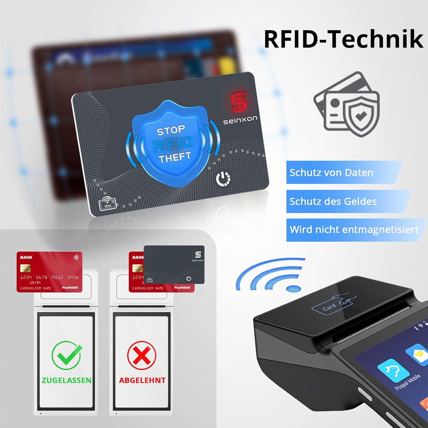 Wallet Tracker RFID Blocking Card & Mini Keychain Tag Item Finder with Recharge Clip Works with Apple Find My (iOS Only) - Image 3