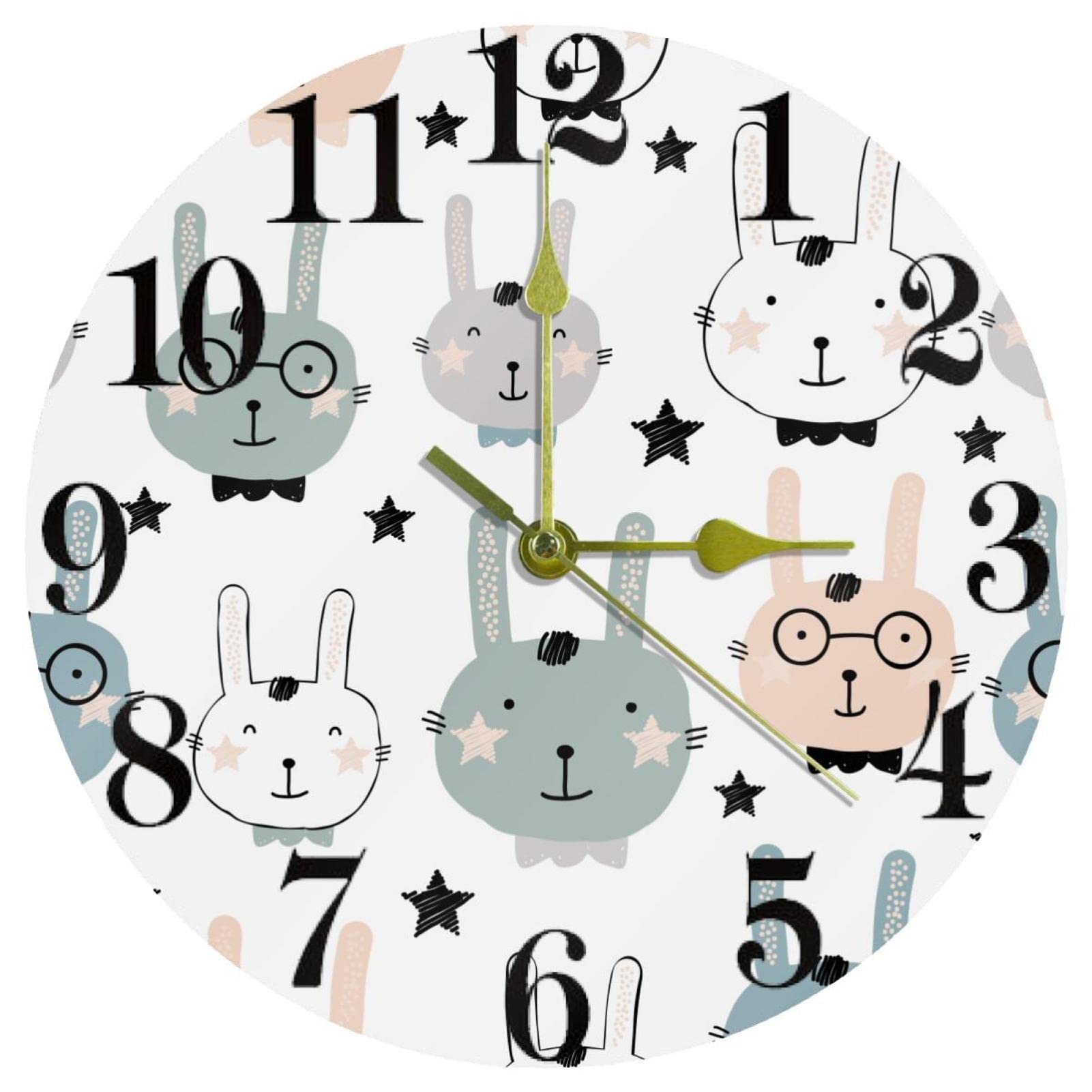 Horloge murale lapin silencieuse pour décorer la cuisine et le bureau avec douceur