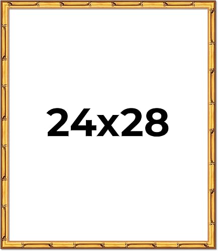 Miniatura 39 de Poster Palooza Marco de bambú dorado de 12 x 10 pulgadas de ancho, marco de madera maciza moldeado con plexiglás acrílico UV, respaldo de tablero