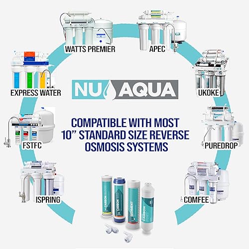 Miniatura 2 de NU Aqua Juego de reemplazo del sistema de filtro de agua de ósmosis inversa  Kit de 4 etapas para debajo del fregadero  Incluye sedimentos, filtros