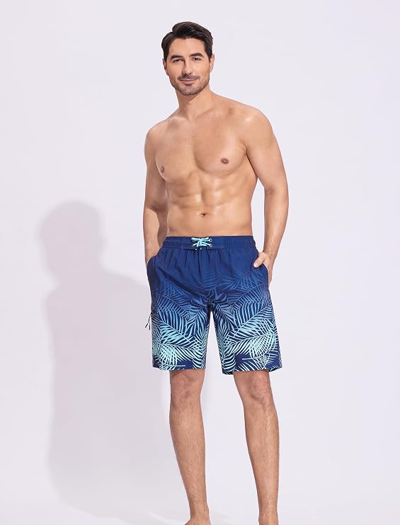 SILKWORLD Mens Swim Trunks Mesh Lining Bathing Suit Beach Swim Shorts