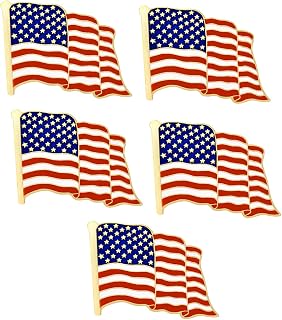 12/20/50/100Pcs Metal American Flag Lapel Pins - Waving US, USA, Bulk United States Patriotic Pins - Veterans Day