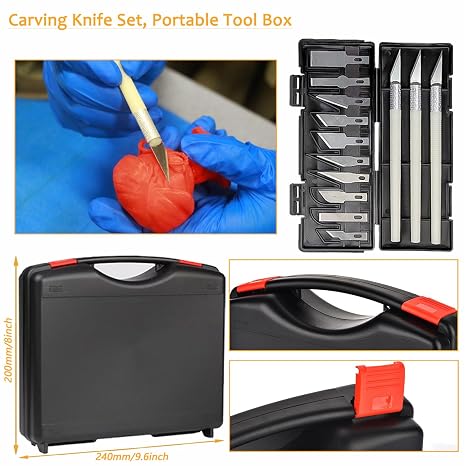 3D Printer Accessories, 3D Printing Tools Kit, 3D Print Finishing Tools Includes Soldering Iron, Trimming Heads, Brass Nuts with Connector, Deburring Tools for Smoothing, Modifying 3D Print