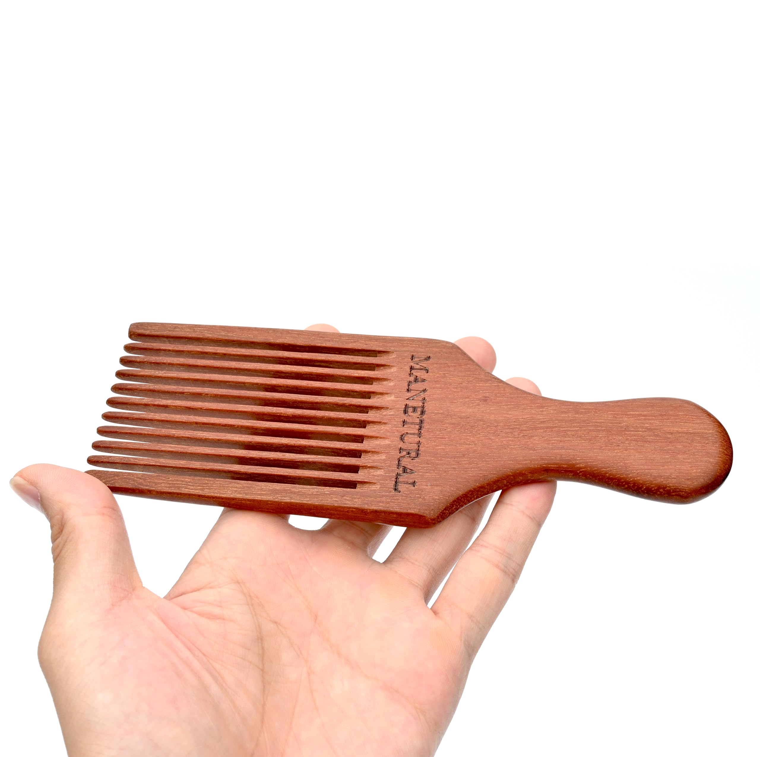 Kostka do brody dla mężczyzn, 18 cm, ręcznie robiony grzebień do włosów afro, drewniane narzędzie do pielęgnacji dla mężczyzn, kobiet z falowanymi, kręconymi włosami, antystatyczna precyzja