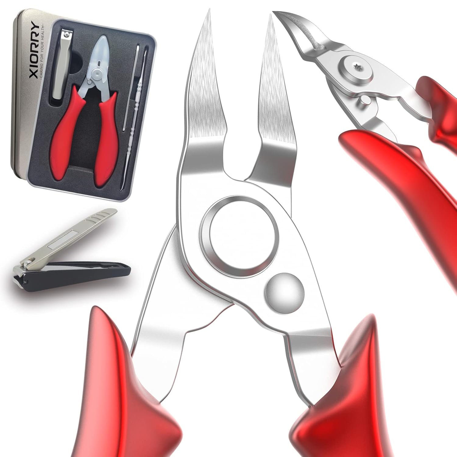Ingrown Toenail Clippers (2021Upgrade), Steel Nail Clippers for Professional Podiatrist, Unique Long handle Curved Blade Tool for Thick & Ingrown Nails, Suitable for Men, Women and Elderly-XIORRY : Beauty & Personal Care