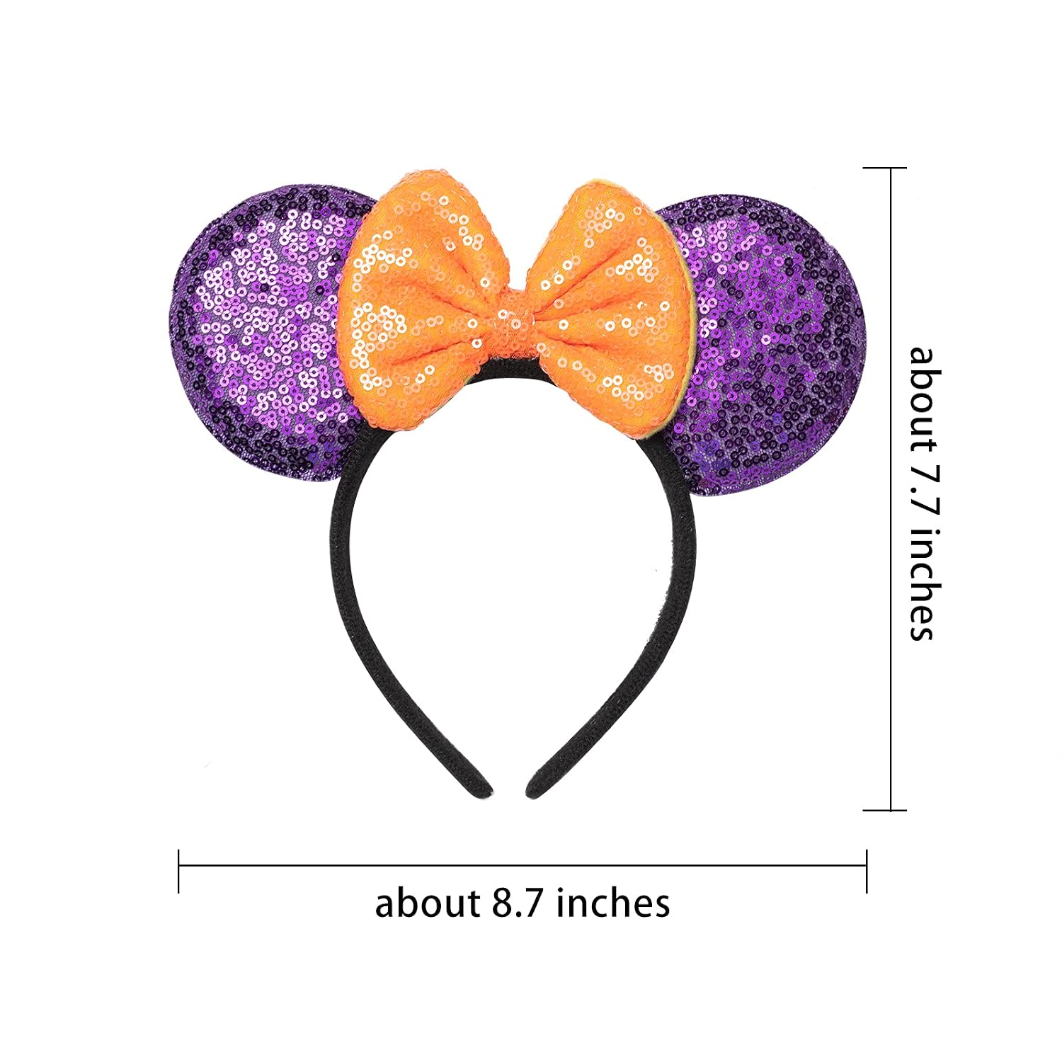 Mouse Ears Headbands ,2Pcs Shiny Bows Mouse Ears for Kids Girls Women Princess Party Decorations Cosplay