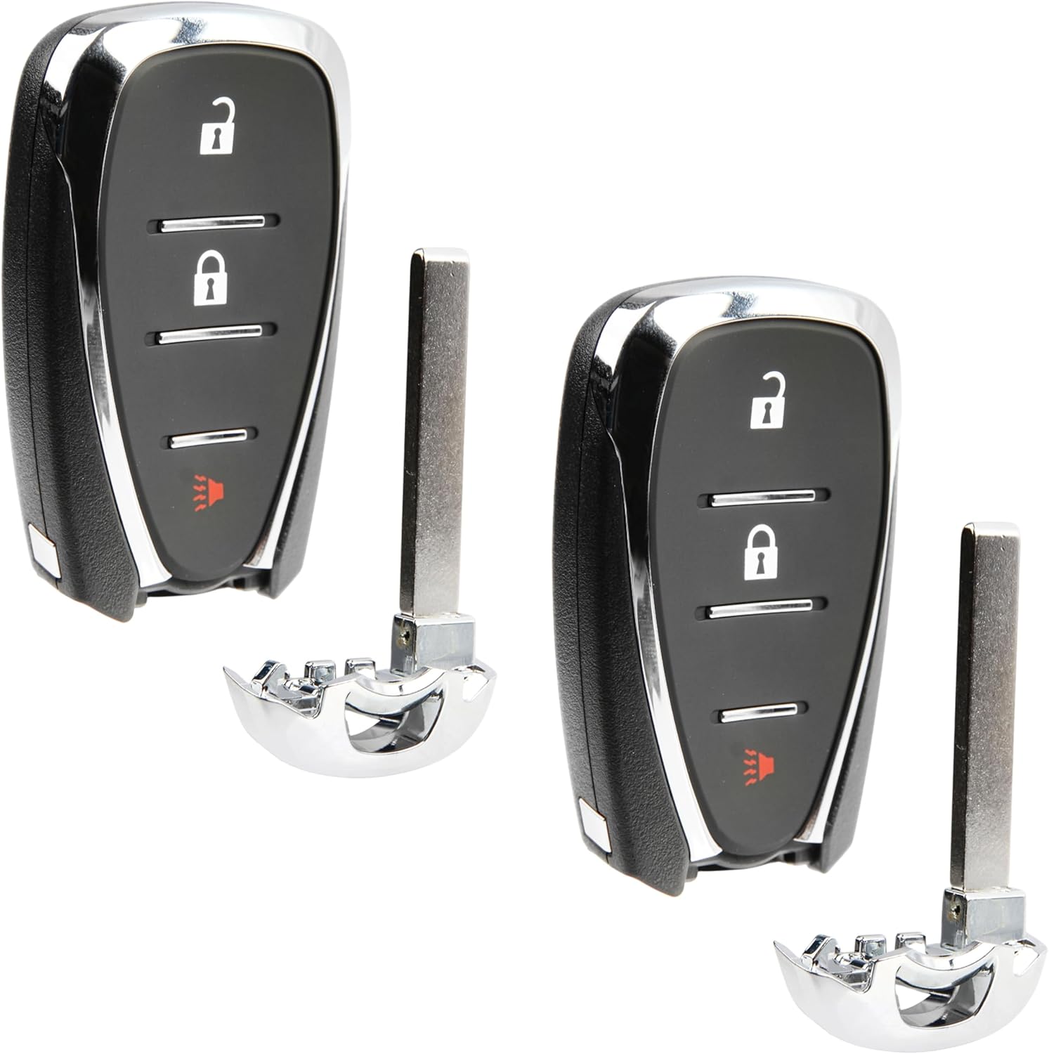 2X Keyless Entry Remote Key Fob Replacement 3-Button for 2021 2022 2023 2024 Chevrolet Equinox Spark (HYQ4AS, 13522889, 13547791)