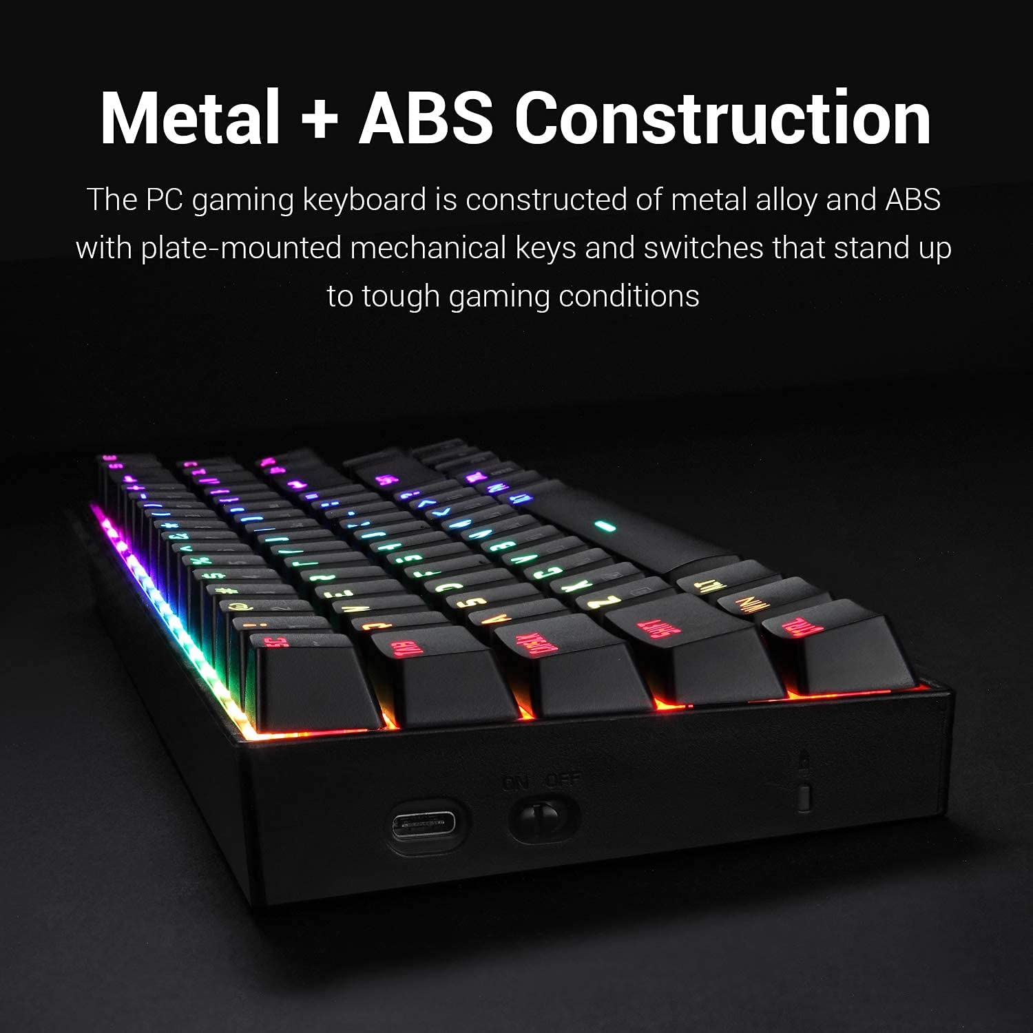 Redragon K599 Diemos TKL RGB Backlit Wired/2.4Ghz Wireless Anti - Ghosting Mechanical Gaming Keyboard with Red Switch (Black) (K599) — Amazon image 8