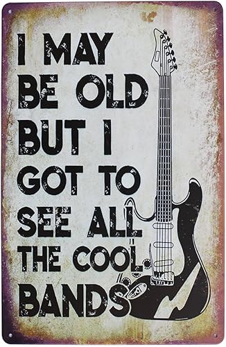 Old Cool Bands - Letrero de metal para decoración del hogar, decoración del hogar, retro, vintage (bandas)