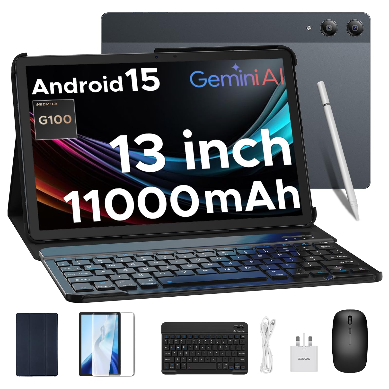 DOOGEE TAB E3 Pro Android 15 Tablet 13 Inch, 11000mAh Big