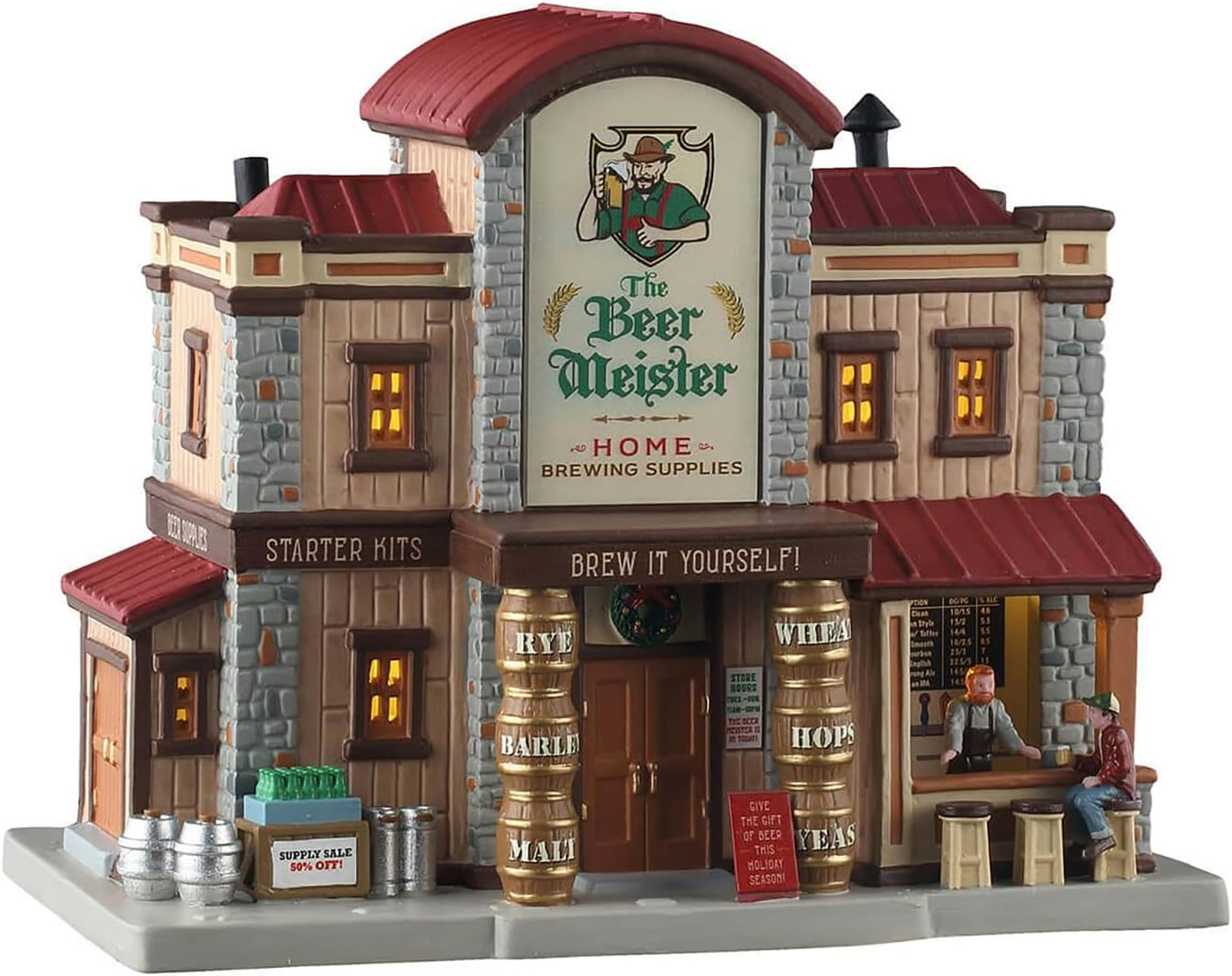Lemax The Beer Meister Home Brewing Supplies, Lighted Buildings, #55332